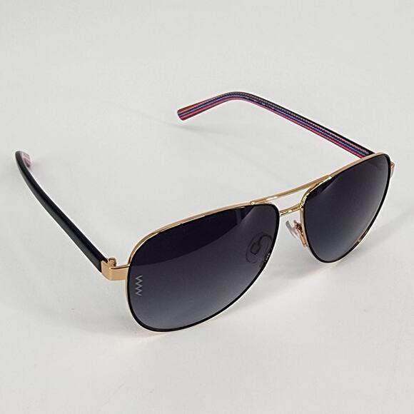 Missoni Gold & Black Aviator Sunglasses Women’s Size: 59-12-140 - Picture 2 of 12
